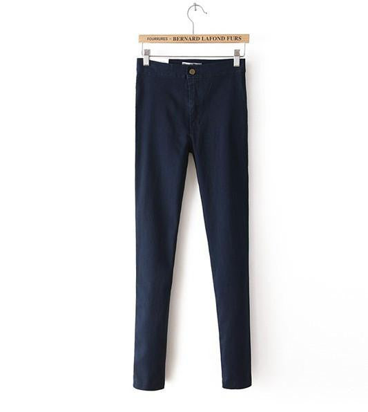 Woman Washed Vintage Thin Black Slim Pencil Pants Blue Leggings Denim Skinny Pants High Waist Jeans Female Trousers