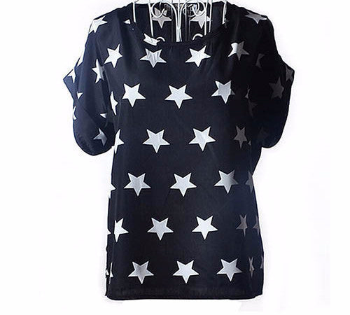 Online discount shop Australia - Colorful Apparel Print O-Neck Tropical Chiffon Women Blouses Short Batwing Sleeve Plus Size Shirt Body