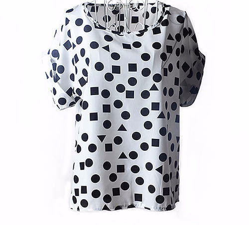 Online discount shop Australia - Colorful Apparel Print O-Neck Tropical Chiffon Women Blouses Short Batwing Sleeve Plus Size Shirt Body