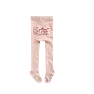 Cotton Knitting Baby Girls Tights Lace Princess Style Soft Fashion Children Tights 0-4T