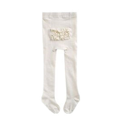 Cotton Knitting Baby Girls Tights Lace Princess Style Soft Fashion Children Tights 0-4T
