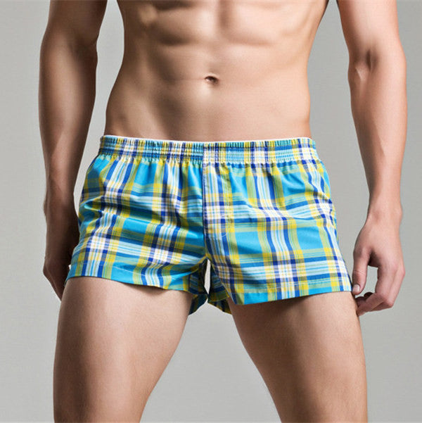 Online discount shop Australia - Men's Underwear Loose Leisure Shorts Cotton Comfortable Men Boxer Shorts Fashion Plaid Boxers Men Lounge Home Wear Underwears