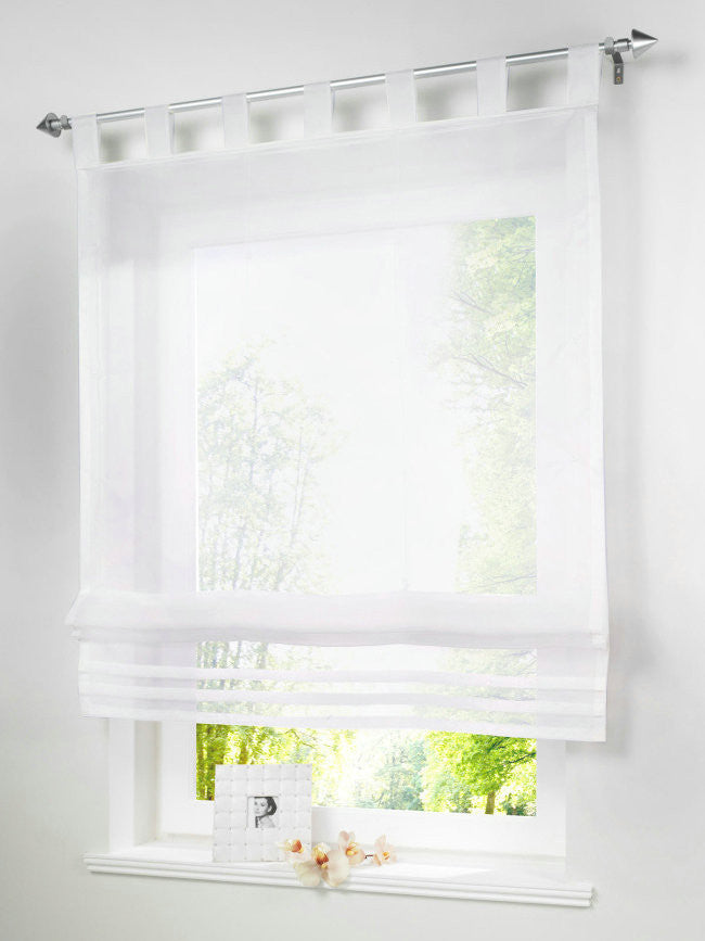 Popular Solid Color Kitchen Balcony Voile Blinds Sheer Window Curtain 1PC