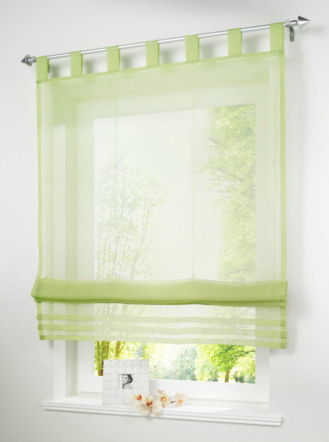 Popular Solid Color Kitchen Balcony Voile Blinds Sheer Window Curtain 1PC