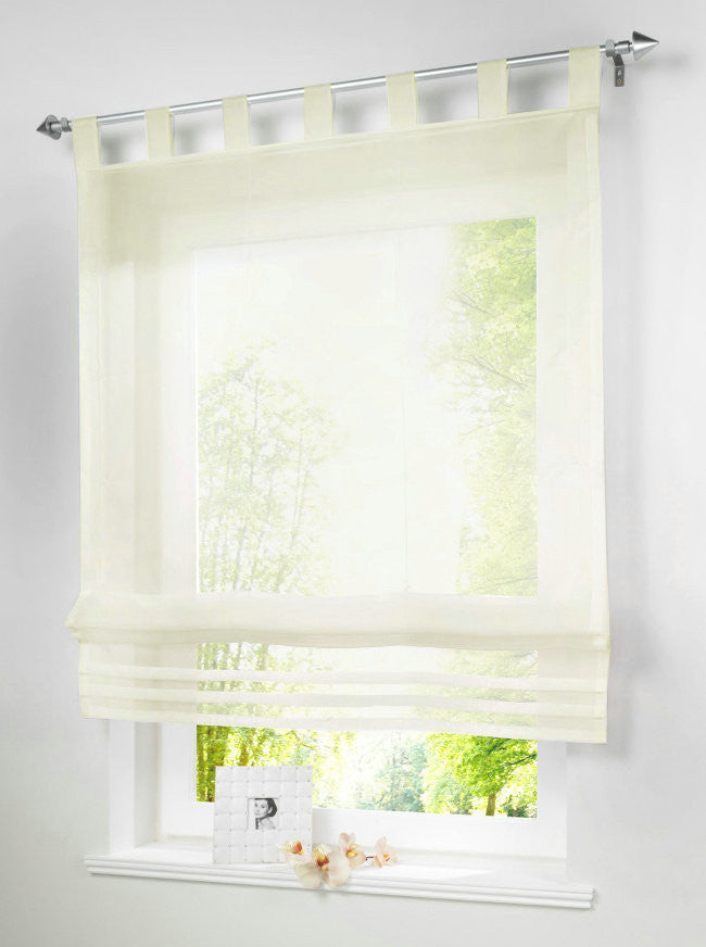 Popular Solid Color Kitchen Balcony Voile Blinds Sheer Window Curtain 1PC