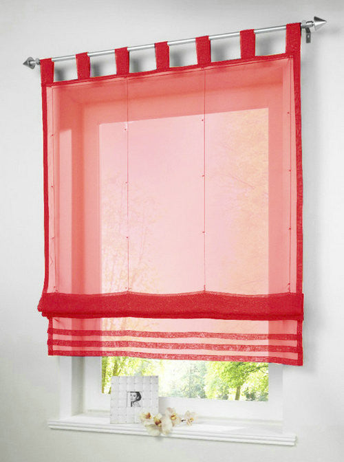 Popular Solid Color Kitchen Balcony Voile Blinds Sheer Window Curtain 1PC