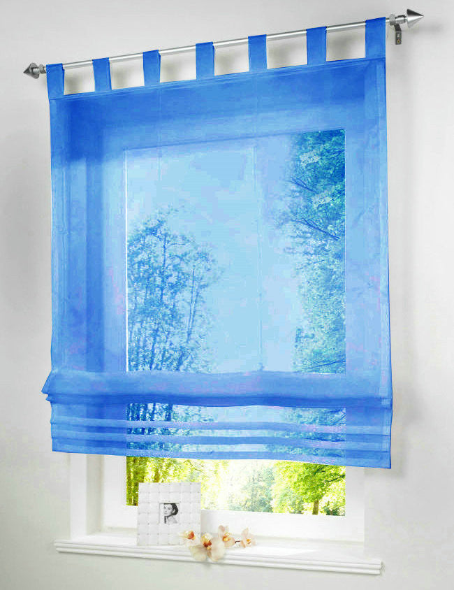 Popular Solid Color Kitchen Balcony Voile Blinds Sheer Window Curtain 1PC