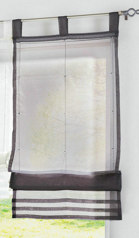 Popular Solid Color Kitchen Balcony Voile Blinds Sheer Window Curtain 1PC