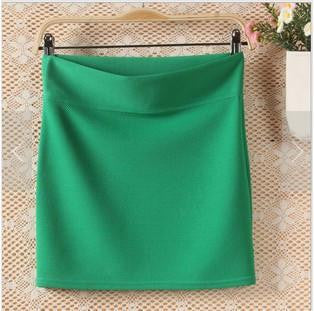 Trend Knitting High Candy color Packet buttock professional A-line skirt Summer short mini skirt women