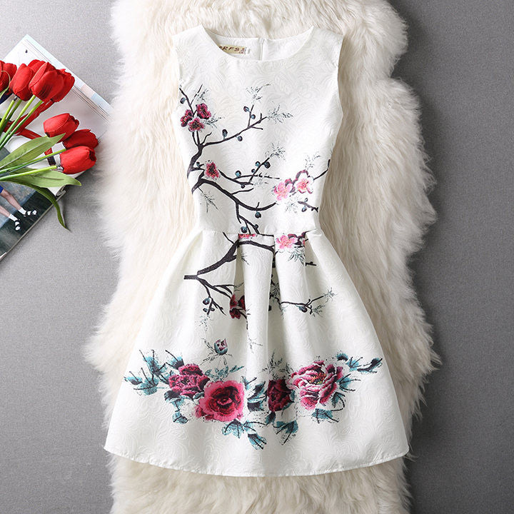 Print Summer Women Casual Dress Ethnic Ladies A-Line Party Evening Elegant Dresses Female Plus Size XL