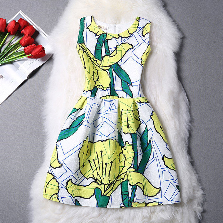 Print Summer Women Casual Dress Ethnic Ladies A-Line Party Evening Elegant Dresses Female Plus Size XL