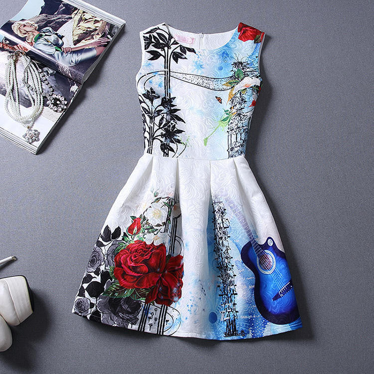 Print Summer Women Casual Dress Ethnic Ladies A-Line Party Evening Elegant Dresses Female Plus Size XL