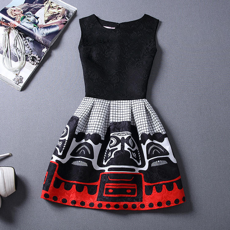 Print Summer Women Casual Dress Ethnic Ladies A-Line Party Evening Elegant Dresses Female Plus Size XL