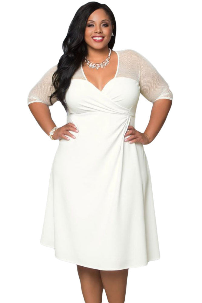 Online discount shop Australia - Hot XXL big size summer women Casual clothing for party Black V Neck Half Sleeve Sugar and Spice Plus Size dress LC60671