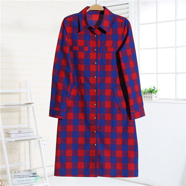 Online discount shop Australia - Dioufond Autumn Women Dress Long Plaid Casual Dress Long Sleeve Dresses Office Dresses Vestidos Robe Longue Femme Plus Size