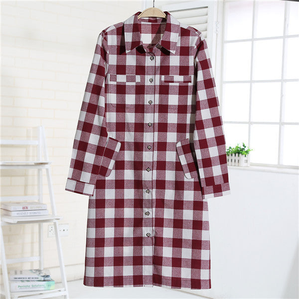 Online discount shop Australia - Dioufond Autumn Women Dress Long Plaid Casual Dress Long Sleeve Dresses Office Dresses Vestidos Robe Longue Femme Plus Size