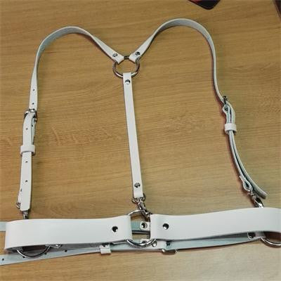 Basic Style Women Men Handmade Underbust Waist Belt Y Leather Harness Body Cage Straps