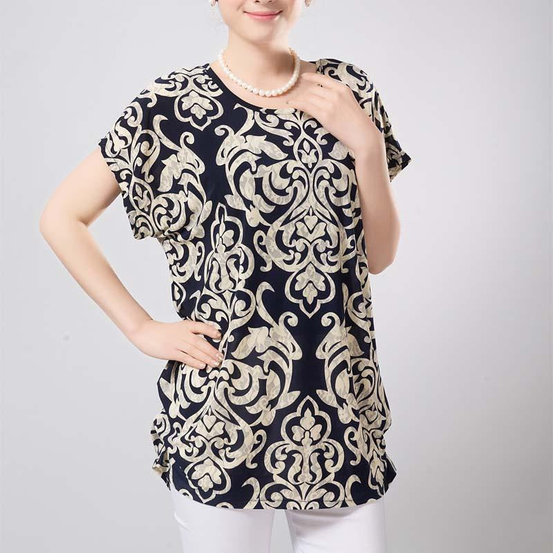 women casual blouses plus size short sleeve floral women blouses shirts