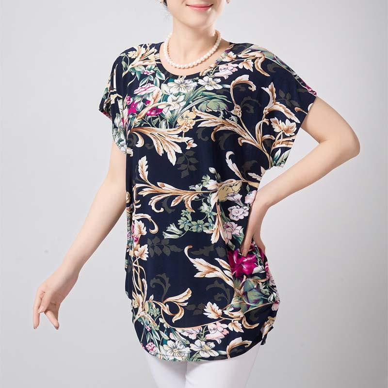 women casual blouses plus size short sleeve floral women blouses shirts