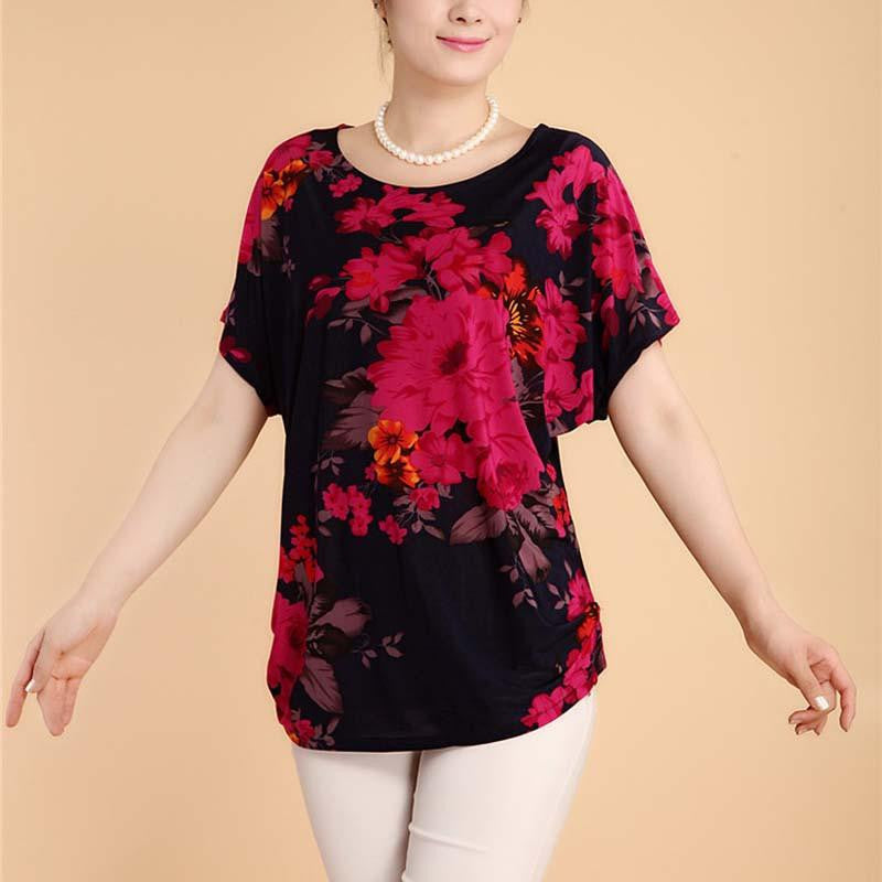 women casual blouses plus size short sleeve floral women blouses shirts