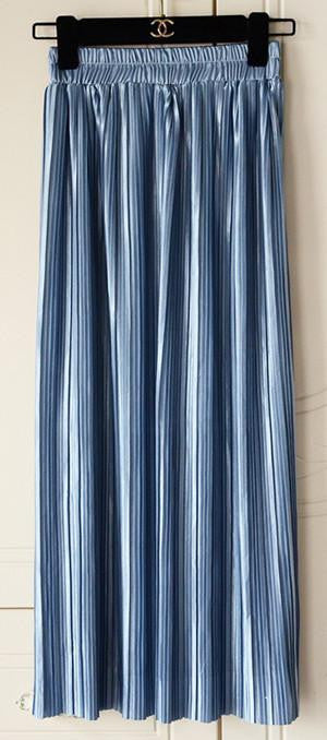 Women Fashion Gold Sequined Skirts Female Black Red Green High Waist Pleated Midi Novelty Midi Skirts