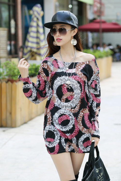 Online discount shop Australia - Autumn winter women dress plus size ropa mujer long sleeve o-neck print tunic tops loose vestidos invierno woman clothes