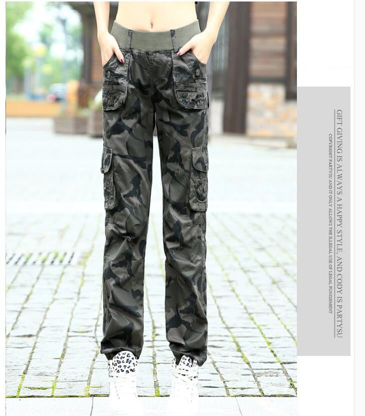 Online discount shop Australia - camouflage pants women Camouflage Cargo pants women Military fashion Casual Loose Baggy pants