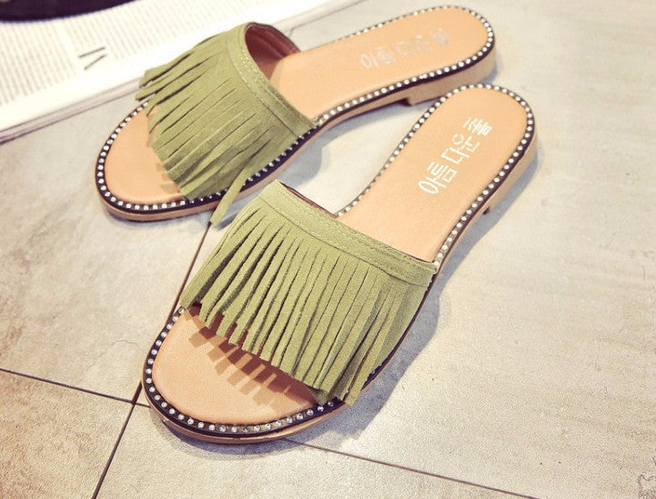 Tassel Sandals Women Slippers Fringe Sandal Flats Slides Women Shoes