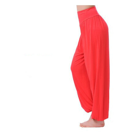 Online discount shop Australia - Cotton High Waist Stretch Women Harem Pants S port Pants Flare Pant Dance Club Boho Wide Leg Loose Long Trousers Bloomers Pants