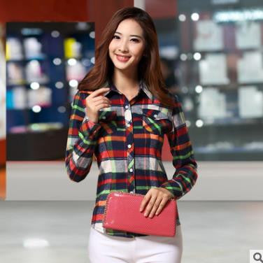 Online discount shop Australia - blouse women blouses shirt plaid vetement new
