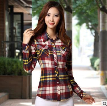 Online discount shop Australia - blouse women blouses shirt plaid vetement new