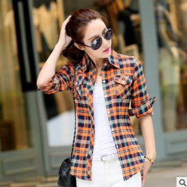 Online discount shop Australia - blouse women blouses shirt plaid vetement new
