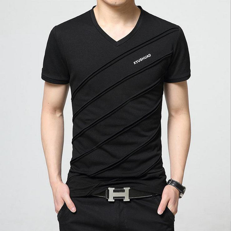 est men's fashion short sleeve Cotton V-neck short-sleeved Tshirt lettersprinted t-shirt tee shirts Casual tops