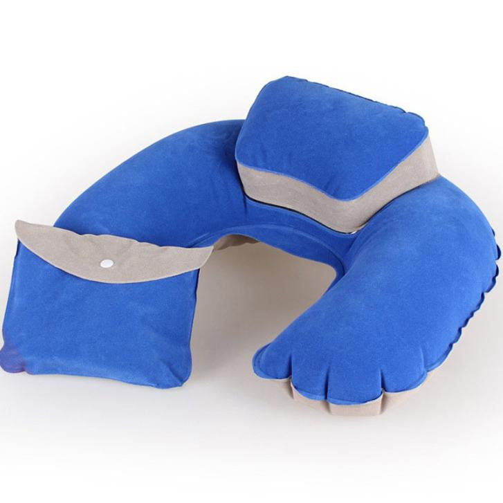 Portable Folding Inflatable Neck Air Cushion U Shape Neck Travel Pillow Comfortable Business Trip Pillow Outdoor Office