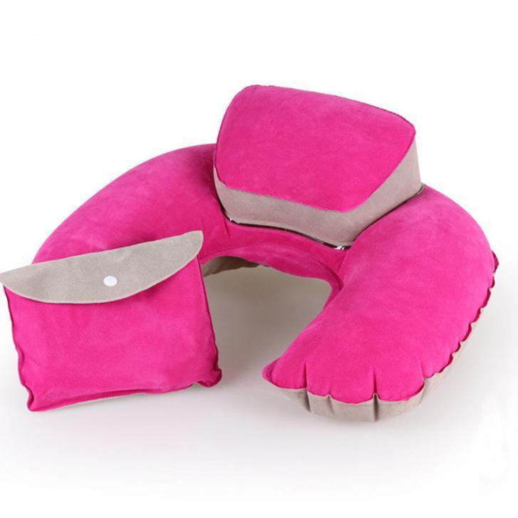 Portable Folding Inflatable Neck Air Cushion U Shape Neck Travel Pillow Comfortable Business Trip Pillow Outdoor Office