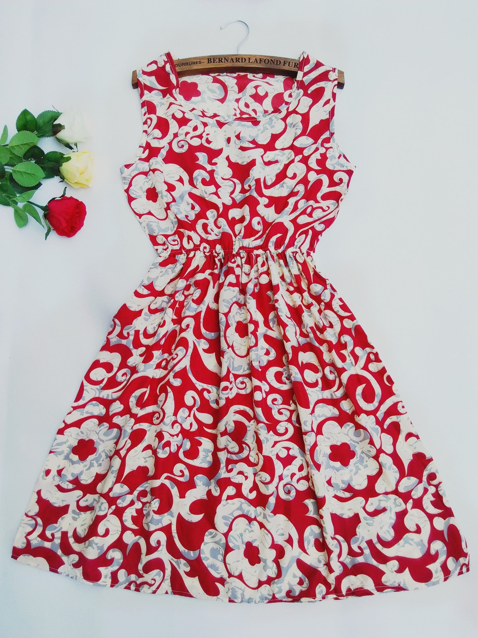 Online discount shop Australia - Florals Print Women New Sleeveless Round Neck Dress Summer