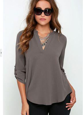 V-neck Slim chiffon Women's Blouses shirts plus size clothing body