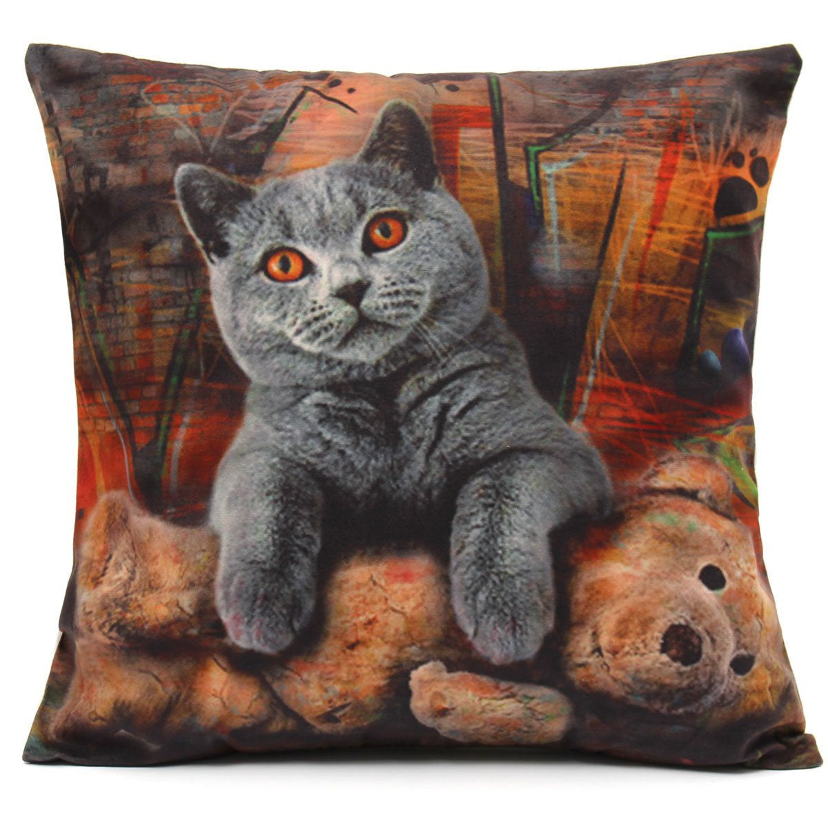 Online discount shop Australia - 6 style 3D Vintage Art Design Animal Dog Cat Wool Fabric Pillow Cushion Sofa Waist Throw Cushion case Retro Nostalgia Home Decor