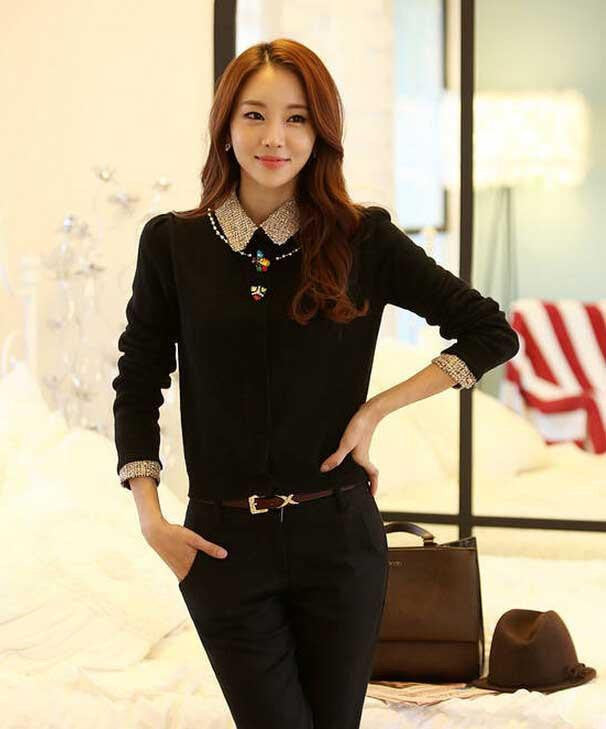 Women Blouses clothes chiffon tops Office pink Shirt