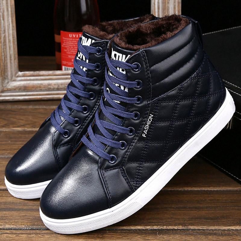 Super Warm Men's Suede Leather Ankle Boots Men Waterproof Snow Boots Leisure Martin Boots Shoes Mens