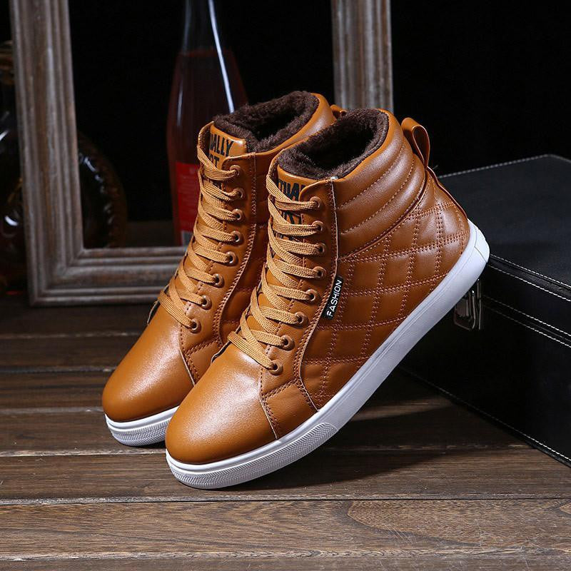 Super Warm Men's Suede Leather Ankle Boots Men Waterproof Snow Boots Leisure Martin Boots Shoes Mens