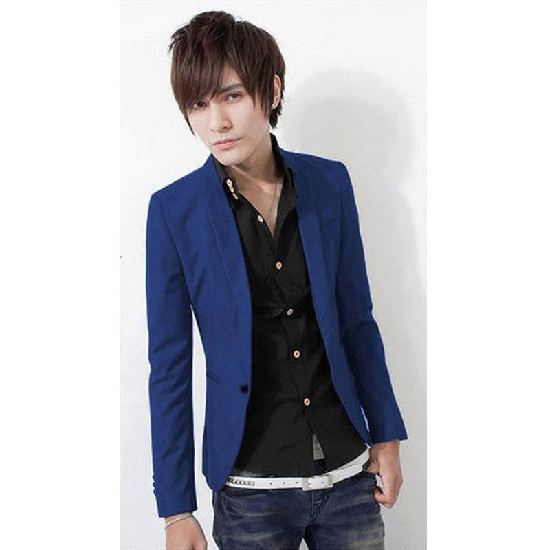 Online discount shop Australia - Fashion Party Mens slim fit cotton blazer Suit Jacket black blue beige plus size M-3XL Maleblazers Mens coat Wedding dress