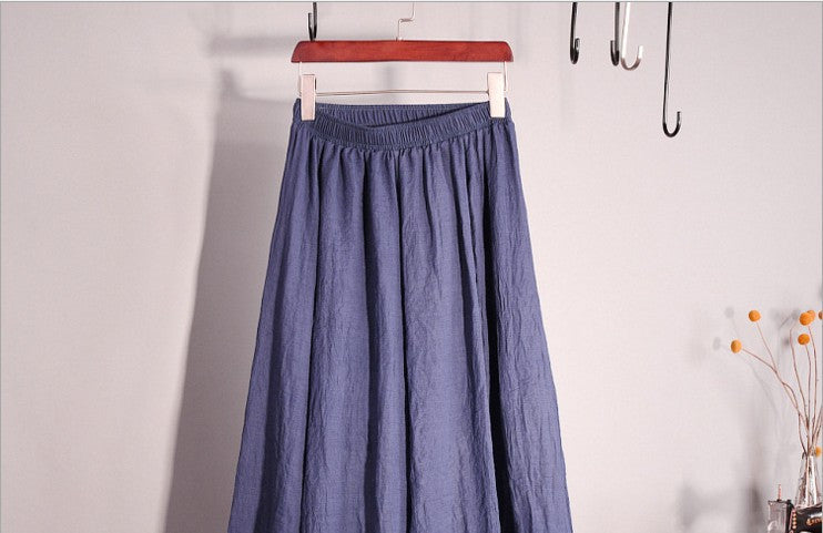 Online discount shop Australia - Fashion Brand Women High quality Linen Cotton Breathable Bilayer structure Pleated Vintage Short Skirts