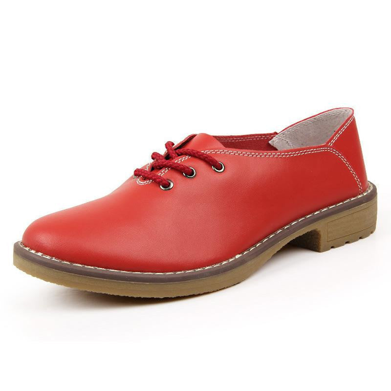 Summer Women Oxfords Genuine Leather Shoes Lace Up Flats Woman flat Ladies cow muscle good Zapatos Mujer J4358-Dollar Bargains Online Shopping Australia