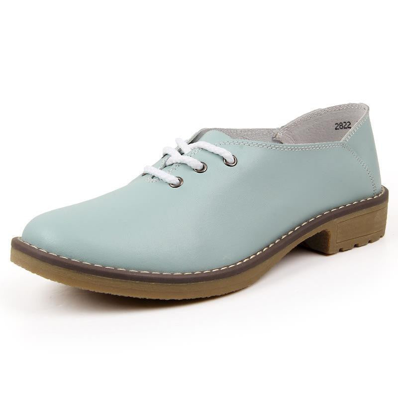 Summer Women Oxfords Genuine Leather Shoes Lace Up Flats Woman flat Ladies cow muscle good Zapatos Mujer J4358-Dollar Bargains Online Shopping Australia
