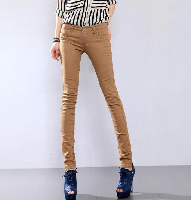 Online discount shop Australia - Fashion Women cotton Sexy Candy Color Pencil Pants Casual Skinny Pants slim female trousers plus size 6xl