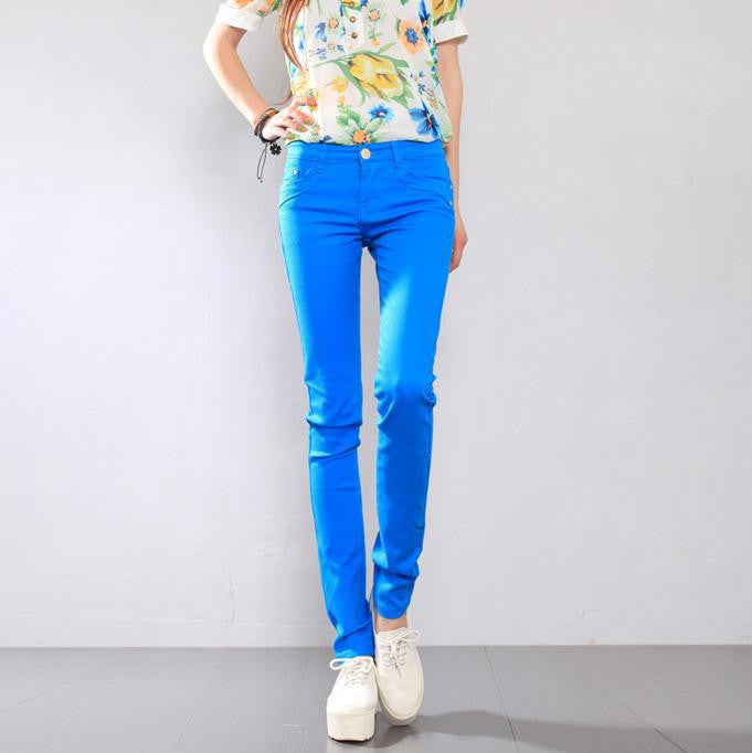 Online discount shop Australia - Fashion Women cotton Sexy Candy Color Pencil Pants Casual Skinny Pants slim female trousers plus size 6xl