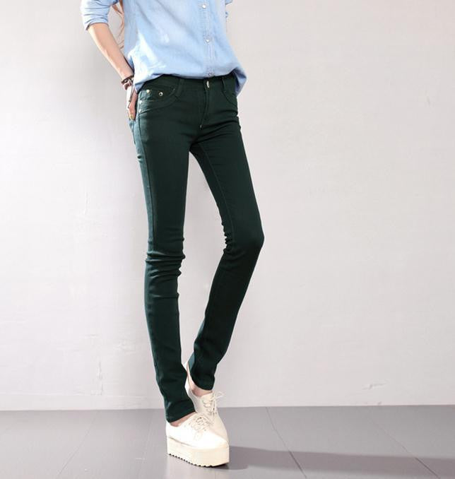 Online discount shop Australia - Fashion Women cotton Sexy Candy Color Pencil Pants Casual Skinny Pants slim female trousers plus size 6xl