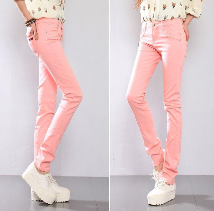 Online discount shop Australia - Fashion Women cotton Sexy Candy Color Pencil Pants Casual Skinny Pants slim female trousers plus size 6xl