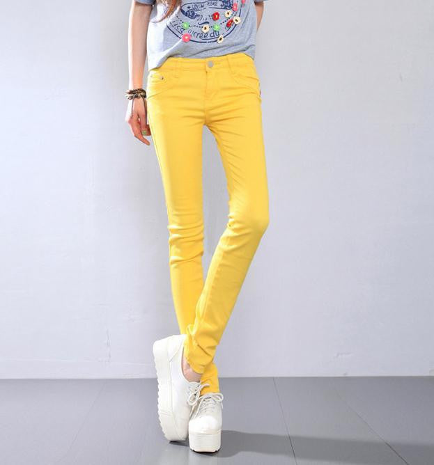 Online discount shop Australia - Fashion Women cotton Sexy Candy Color Pencil Pants Casual Skinny Pants slim female trousers plus size 6xl